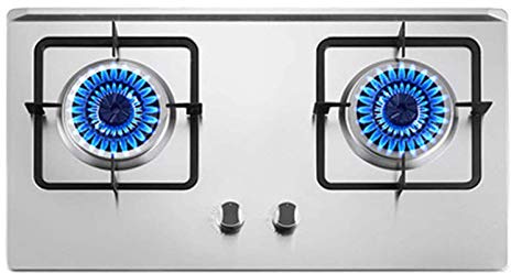 MytaYt28 Inch Gas Stove Hob 4.0 KW Gas Hob 2 Burner LPG/NG Dual Sealed Burner Stainless Steel Built-in Gas Stove Pulse Gas Ignition Gas Stove Natural Gas