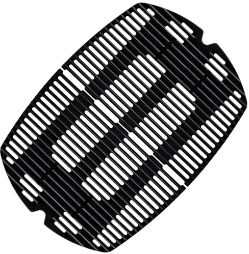 MGiessca Gusseisen Grillrost 2 Stück Ersatzrost passend für Weber Q300 Q320 Q3000 Q3200 Gasgrill, 63,5 x 45,2 cm Gussgrillrost Zubehör kompatibel mit Weber 57060001 586002 404341 Grill