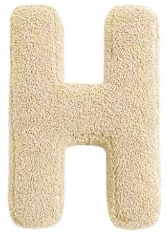 Mealini BUCHSTABENKISSEN - Buchstabe H, wollweiß, ca 22 x 28 cm, Buntes Kissen Alphabet für Namen