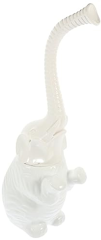 ABOOFAN Ensemble Accessoire Salle de Bain Bol en Céramique Blanc Brosse pour Toilette et Manche Long Antidérapant Éléphant à Poils Doux Bureau Centre Commercial