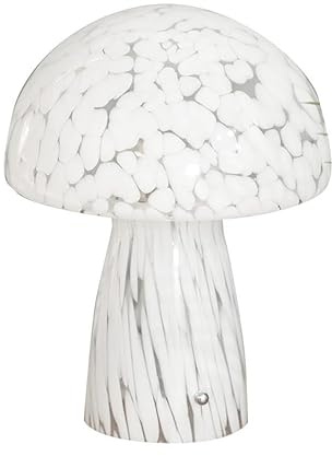ValueLights | White Confetti Glass Mushroom Table Lamp Tapered Lampshade Living Room Bedroom Bedside Light | Table Lamps, Home Décor & Improvement Essential | Included LED Bulb