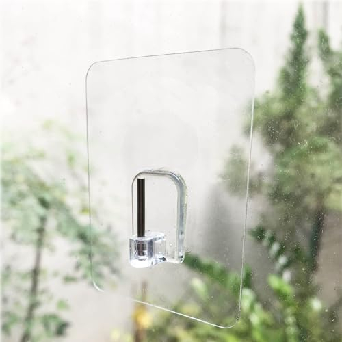 TECBULL® 4 Magische Vitragestangen Halter extra stark, Keine Klebereste rückstandslos ablösbar, wiederverwendbar, unsichtbar, selbstklebend, Fensterhaken