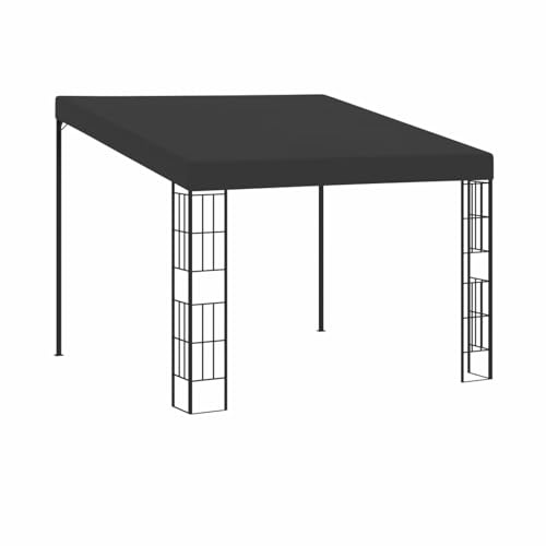 NITCA Gazebo a Parete da Giardino Gazebo Esterno Pergola Giardino, Telaio in Acciaio e Tenda con Rivestimento in PA, Antracite 3x3 m