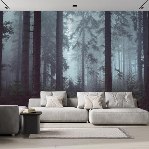 wall26 Wall Sticker/Wall Mural Foggy Pin Forest, Not Peel and Stick, Non-Woven Wallpaper Decorative for Bedroom, Living Room, Office - 66x96 inches