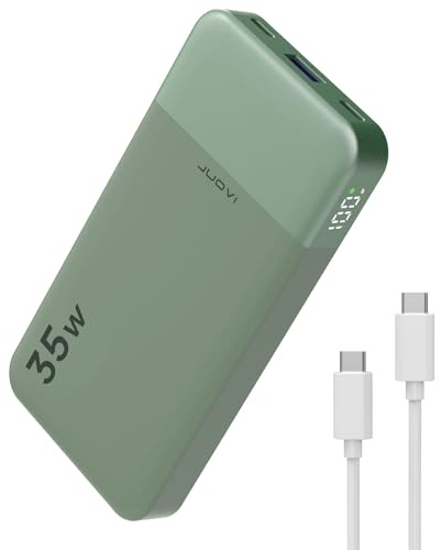 Bärbar powerbank 10000 mAh 35 W snabb laddning Bärbar laddare med PD 3.0 + QC 4.0-teknik, 2 Type-C-ingångar och -utgångar, 1 USB-A-utgång, batteripack kompatibelt med iPhone, MacBook, Galaxy och iPad