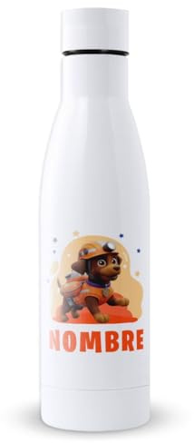 DEREGALOOS Botella Personalizada Infantil 700ml Zuma. Botella Acero Inoxidable Reutilizable con Nombre. Botella Niños Libre de BPA para Escuela Regalo Original