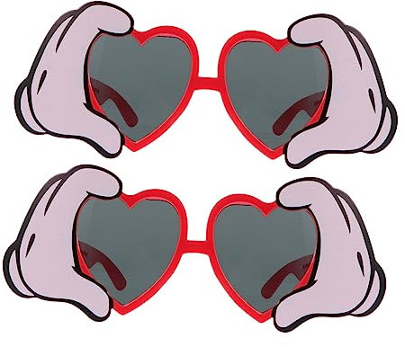 Garneck 2St lustige Brille herzförmige Brille Abschlussballbrille Sommerparty-Brille jucarii pentru copii spielzeuge für Kinder Herzbrille Foto-Prop-Brille Urlaubsparty-Brille rot