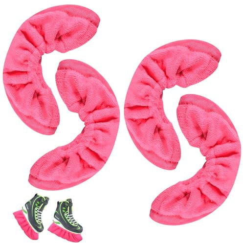 4 Stück Schlittschuh Kufenschutz, Schlittschuhe Kufenschoner Frottee Kufenstrumpf Schutz Kufenzubehör, Schlittschuh Hockeyschlittschuhhüllen molding Guards Zubehör für Erwachsene Und Kinder Größen,S