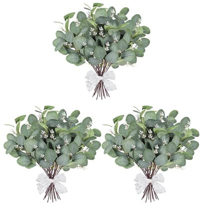 JAONLD18 Pièces Plantes Artificielles Interieur Branches Eucalyptus, Fleurs Artificielles Deco, Eucalyptus Seches Naturel, pour Décoration Mariage y Baptême