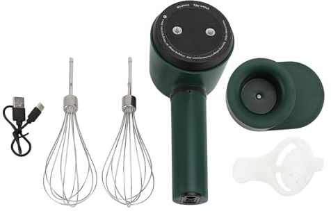 Frullatore manuale senza fili, frusta elettrica portatile con 2 fruste, 1200 mAh, ricaricabile tramite USB, in acciaio inox, frusta portatile per cuocere pancake