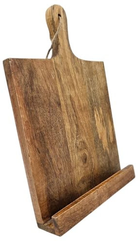 Buchhalter Kochbuchständer Rezepthalter Tablethalter Ständer Holz Kochbuchhalter Buchständer Mangoholz Küche 38 x 25 x 6 cm