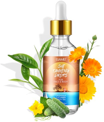 Siero autoabbronzante viso idratante – gocce autoabbronzanti per il viso – per tutti i tipi di pelle – Natural Bronzer – 60 ml