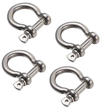 INOOMP 4 Piezas Grillete de Acero Inoxidable para Elevación Grilletes Metálicos Forma de Herradura para Uso Industrial