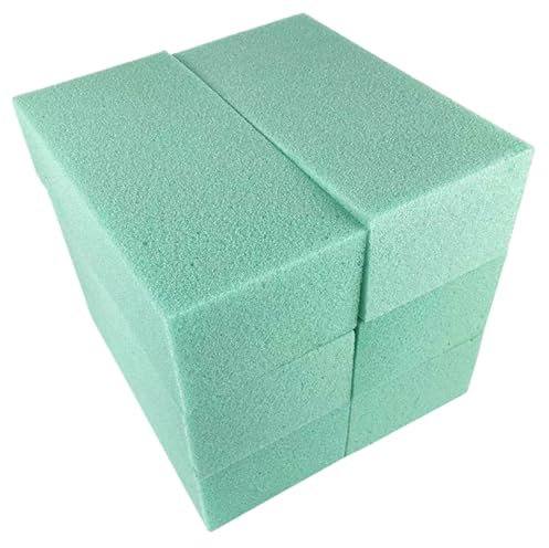 HoveeLuty Blocchi di schiuma floreale 6 pezzi di schiuma floreale, mattoni di per fioristi bagnati e asciutti, 8, 7x4, 1x3'', verde per composizioni floreali, fai da te, artigianato
