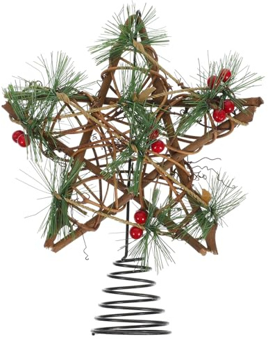 Healifty Sternförmige Weihnachtsbaumspitze Aus Holz Und Hohle Stern-Dekoration Als Weihnachtsbaumschmuck Kompakt Und Leicht Für Festliche Atmosphäre