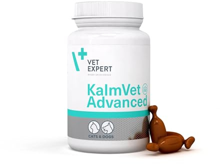 VetExpert KalmVet Advanced | 60 kapslar | kosttillskott för hundar och katter | med Valerian och Tryptofan