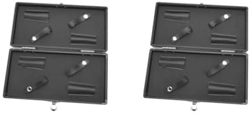 Juego de 2 tijeras de peluquería con caja de almacenamiento de 23 cm, a prueba de polvo para estilistas de viaje, 23 x 11,7 x 3,6 cm, color negro