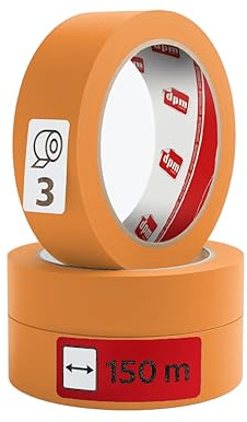 Dpm tapes - Emballage de ruban de masquage de précision pour un usage professionnel | Adhérence fiable, élimination propre, lignes précises peinture, bricolage - 3 - 3 x (25 mm x 50 m) - Washi