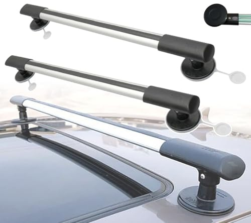 Portaequipajes De Techo para Coche, Diámetro De Ventosa: 10 Cm, Carga De 150 Kg, Barras Transversales Ajustables/Ajuste Rápido, para Portabicicletas Y Carga.,98-113cm