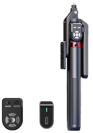 Asyduey Four Legged Stand Stick Extendable Selfie Stick Phone with Detachable Dual Bluetooth Remote Control