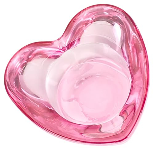 BESTYASH Tasse à Nail Art en Verre de Cœur, Bol à Clous Utile et Sûr, Design Délicat et Élégant pour Manucure Professionnelle