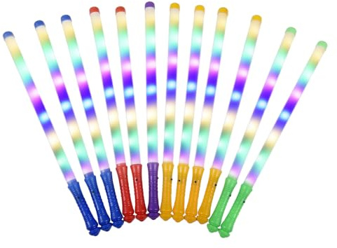 Dpofirs Mehrfarbige LED-Leuchtstäbe, Im Dunkeln Leuchtendes Partyzubehör, 12 Stück für Geburtstagskonzerte, Weihnachtsdekorationen