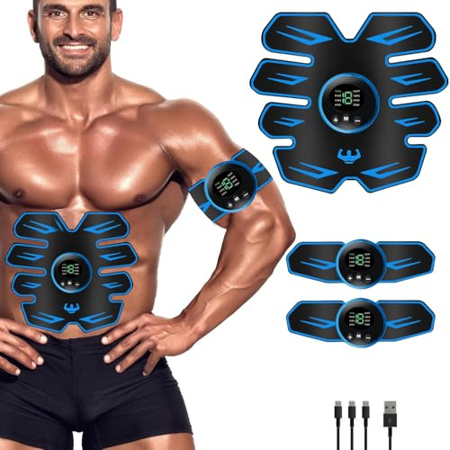 Queath Elettrostimolatore Muscolare, Cintura Elettrostimolatore per Addominali, ABS Trainer/Toner per Addome/Braccio/Vita/Gambe