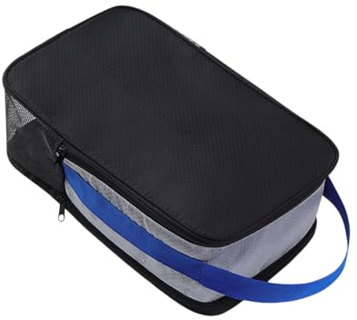Tsophreniq Doppellagige Golfschuh Tragetasche, atmungsaktiv, wasserdicht, Oxford Polyester, Organizer Beutel für Fitnessstudio und Tennis, zweilagige Tasche