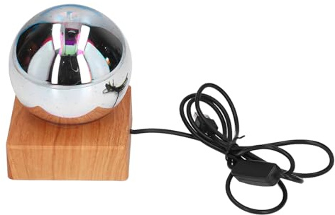 Hyuduo Lampada da Notte Colorata a LED con Fuochi d'artificio 3D, Lampada da Tavolo a Sfera in Vetro con Alimentazione USB, Illuminazione Decorativa per Camera da Letto e Ufficio