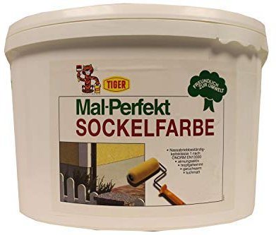 Tiger Mal-Perfekt Sockelfarbe innen/außen tuchmatt 5 Kilogramm Farbwahl, Farbe:Dunkelgrau