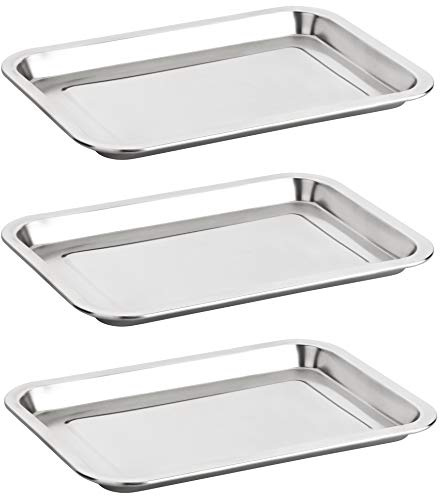 Alpha-Stahl Edelstahl Serviertablett 32x22cm – Poliertes Tablett/Tabletts für Gastronomie & Haushalt – auch als Essens-Platte (2er oder 3er Pack) (3)