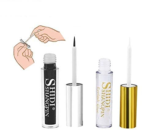 SHIDISHANGPIN 1 pcs Cils Colle Portable Cils Colle Colle Blanc Noir Beauté Cils Extension Colle Adhésif Cosmétique Accessoires 5 ml # Noir