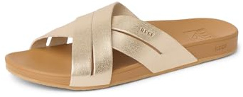 Reef Cushion Spring Bloom Womens Fashion Slide Sandal, Ultra Soft Cushion Footbed, Champagne, 10