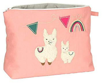 WindeltascheLAMA & REGENBOGEN in Altrosa/Gold -18x26x9cm H/B/T