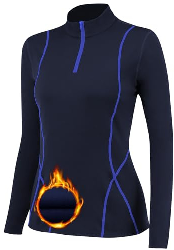 TERODACO Thermounterwäsche Damen Extra Warm Skiunterwäsche Oberteile | Innenfleece Schnelltrocknend Funktionsunterwäsche Frauen Gym Sport Ski Unterwäsche