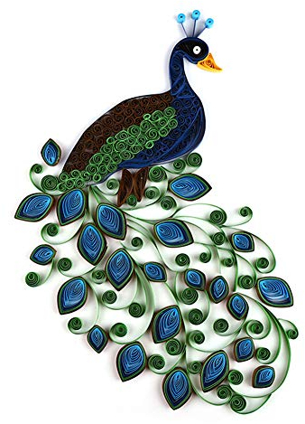 Papierquilling-Set, Pfauen-Design mit Papier-Quilling-Streifen, Werkzeuge, Zeichenpapier, Quilling-Set für Kinder und Erwachsene, DIY, handgefertigte Kunst, Handwerk, Weihnachten, Geburtstagsgeschenke