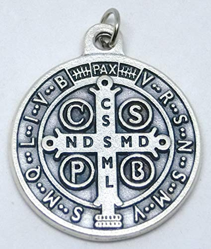 GTBITALY 60.049.30 medaglia di san benedetto argento da 32 mm con anello esorcista esorcismo