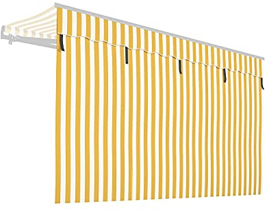 empasa Markisen Volant Markisenstoff Markisen-Zubehör Sonnenschutz Sichtschutz für unsere Gelenkarmmarkisen 'Start' und 'Start Plus', Farbe:gelb/weiß gestreift, Größe:400 cm