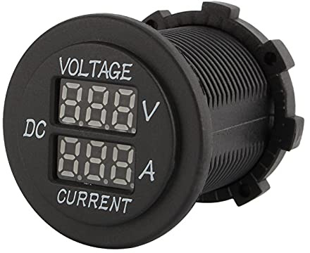 Voltímetro digital LED rojo de doble capa + amperímetro, Dioche coche moto DC 12-24 V doble LED voltímetro digital amperímetro amp voltímetro medidor