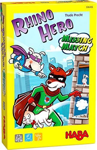 HABA 306406 - Rhino Hero – Missing Match, Gedächtnisspiel ab 4 Jahren, made in Germany