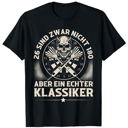 26 sind zwar nicht 180 aber ein echter Klassiker Darts T-Shirt