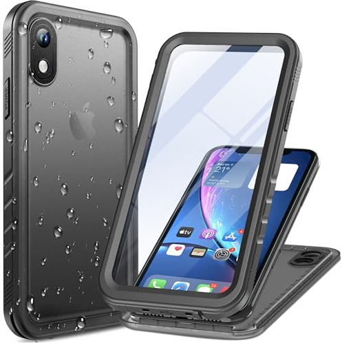 Cozycase für iPhone XR wasserdichte Outdoor Hülle - 360 Grad Panzerhülle Stoßfest Komplettschutz Staubschutz【2m Sturzfest Armor Protective Hardcase】