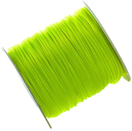 Cordoncino di seta in nylon satinato, lunghezza 1,5 mm, lunghezza 1,5 mm, corda per annodatura cinese, macramè, per collane, bracciali, gioielli intrecciati