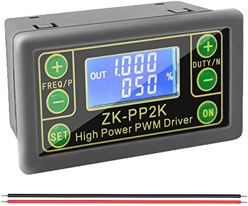 Youmile PWM Cycle Delay Drive Module ZK-PP2K 8A Dual Mode High Power Dimming Motor Speed Controller LCD Pulse Frequency Cycle 1Hz-150KHz,with red and black cable