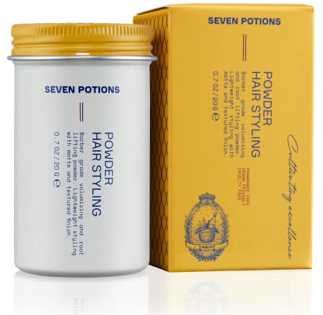 SEVEN POTIONS Hair Styling Powder for Men — Hair Volumizing Powder & Root Lifting Dust for Instant Volume — Natural Matte Finish, Flexible Hold, Invisible Feel — Vegan, Cruelty-Free — 20g