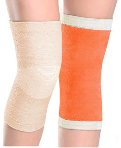 iEasey Genouillère en Bambou avec Doublure Chaude Genouillere Arthrose Genou Thermiques Attelle Genou Genouillères d'hiver pour Femme et Homme pour le Ski, le Cyclisme, l'Arthrite, Genou froid
