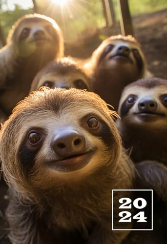 2024: A6 Wochentaschenkalender | 1 Woche auf 2 Seiten Terminplaner | Buchkalender im Mini Format | Weekly Planner Kalender | Jahresplaner Kalenderbuch ... Planer Klein & Kompakt | Faultier Natur