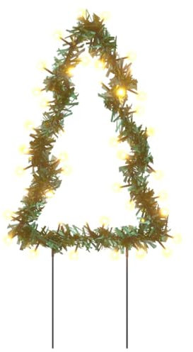 Tidyard 90 cm Weihnachtsbäume 3 STK.Beleuchtet Christbaum mit 6 Erdspießen 50 LEDs,Wasserdicht LED Tannenbaum mit 8 Beleuchtungsmodi,Weihnachtsbeleuchtung Weihnachtsdeko,LED-Lichterkette