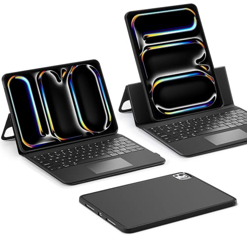 ESR Ascend iPad Pro 13 Inch (M5/M4, 2025/2024) Case with Keyboard, Magnetic Detachable Keyboard with Multi-Touch Trackpad, Fully Adjustable Stand, Color Backlit Keys, Pencil Clasp, Black