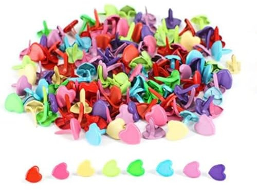 300 Stück Zweibeinige Nägel Brads，Metall Rundkopf Brads，für Scrapbooking,Papier Briefklammern Basteln,Handwerk,DIY Kunsthandwerk.